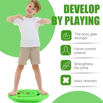 Maze Balance Board for Kids Plastic Wobble Rocker Balance Board with Mini Balls Load 170lb for Balancing Exercise Equipment Game Girls Boys Physical Therapy, 18.5 x 14.57 Inches