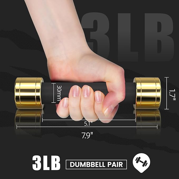 TECHNOAGE Round Dumbbell Sets with Steel Handle, Odorless Neoprene rubber Handle Cover