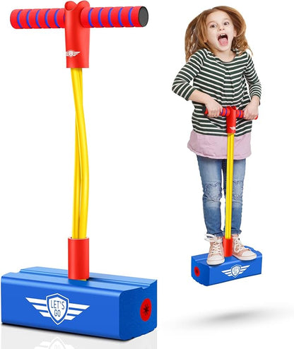 CUUGO LET'S GO! CG Jumping Promotes Growing Taller- Pogo Stick Foam Pogo Jumper for Kids, Toys for 3-12 Year Old Boys Girls Outdoor Toys Indoor Toys Fun Gifts Christmas Stocking Stuffers Gifts