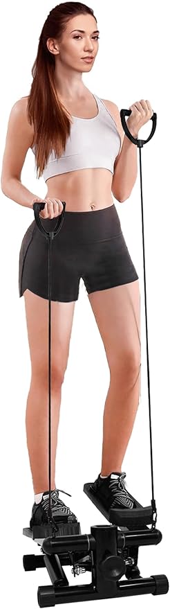 Steppers for Exercise, Stair Steeper with Resistance Bands, Portable Stepper Capable of Full-Body Exercise, Low Noise and Smooth, Bear 300 lbs