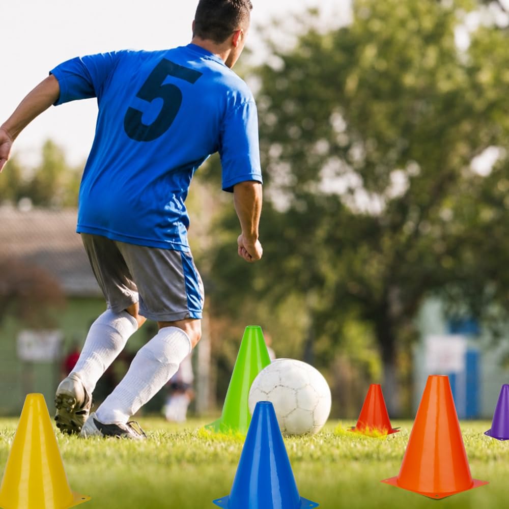 7 Inch Soccer Cones, 24 Pack Cones Sports Training Agility Field Marker Plastic Cones for Skating