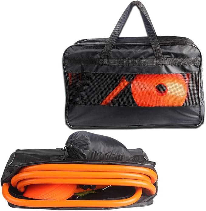 TOCO FREIDO Speed&Agility Training Set – 20ft Agility Ladder Set with 12 Rungs, 4 Adjustable Training Hurdle, 12 Disc Cones, 2 Resistance Bands, 1 Running Parachute and Footwork Drills Equipment