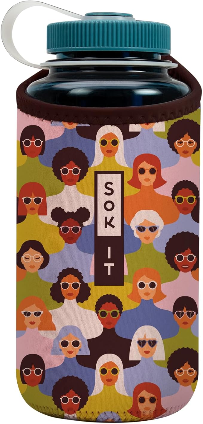 Sok It BotlSok Water Bottle Sleeve Insulated Neoprene Cover (Femme Force, Fits 32oz Nalgene)