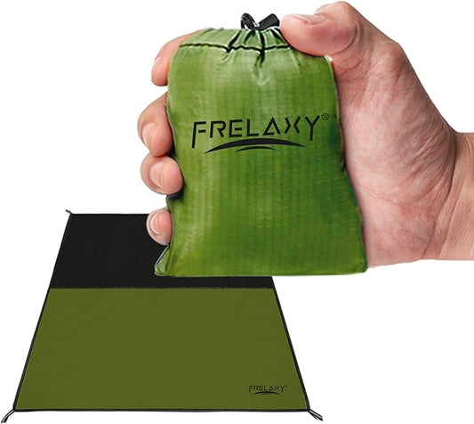 Frelaxy Pocket Picnic Blanket, Waterproof Sandproof Beach Mat, Compact Camping Tarp for Festivals