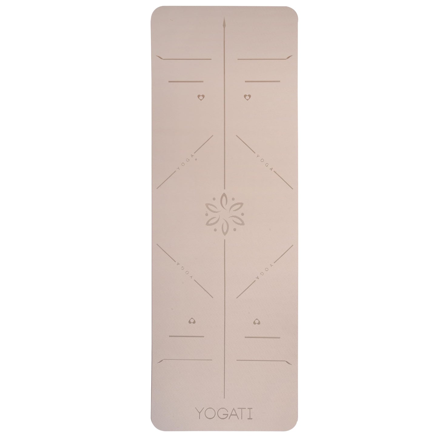 YOGATI® Non Slip Yoga Mat with Alignment Lines. Home Workout Mat for Women, Men and Kids. Thick