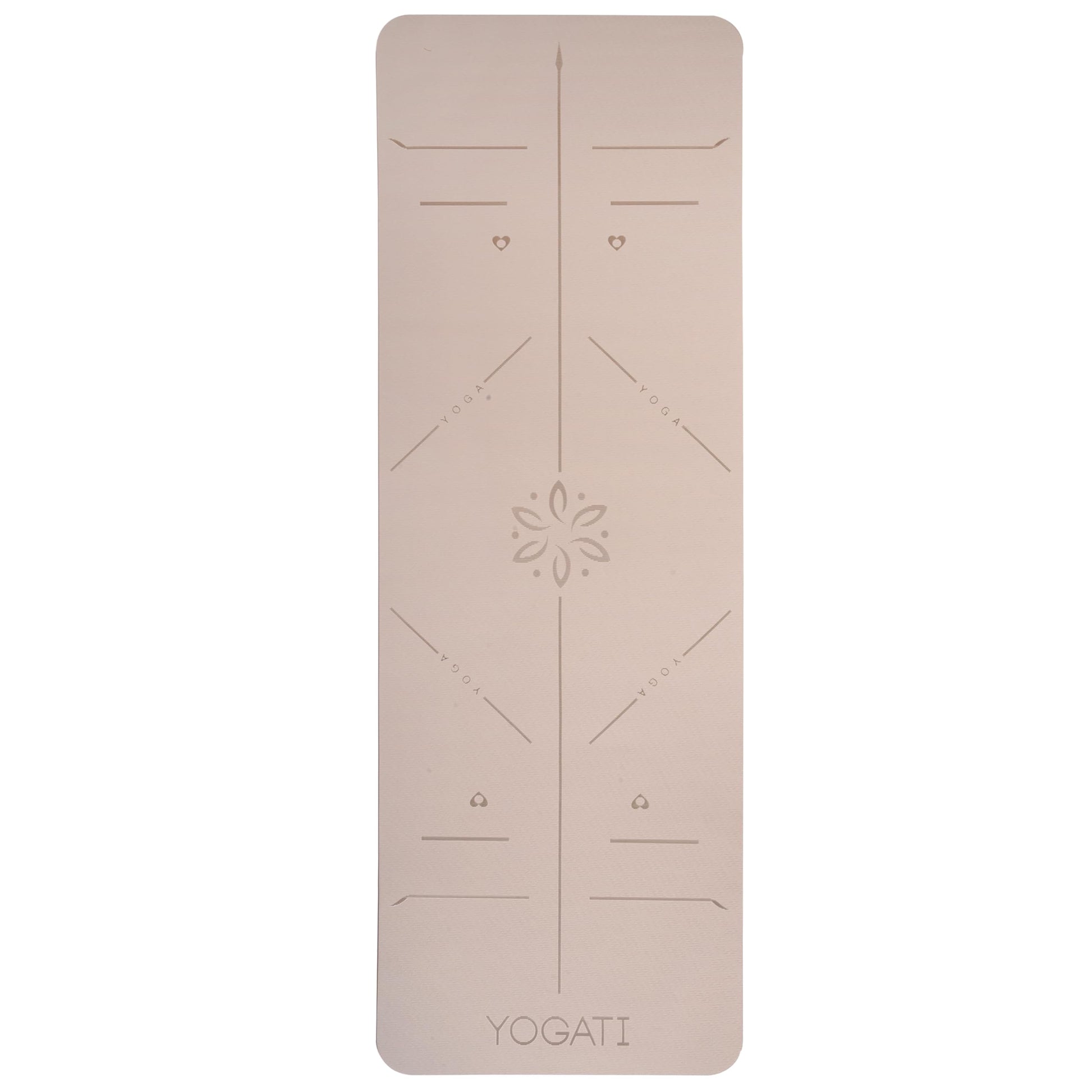 YOGATI® Non Slip Yoga Mat with Alignment Lines. Home Workout Mat for Women, Men and Kids. Thick