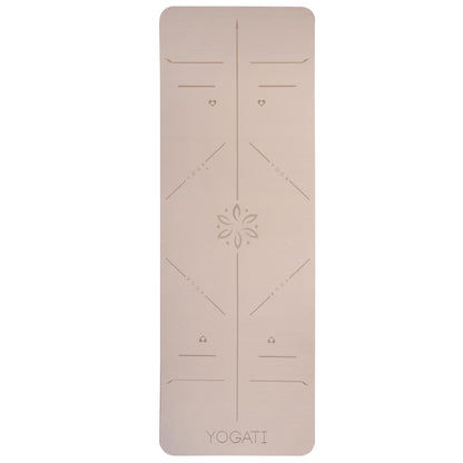 YOGATI® Non Slip Yoga Mat with Alignment Lines. Home Workout Mat for Women, Men and Kids. Thick
