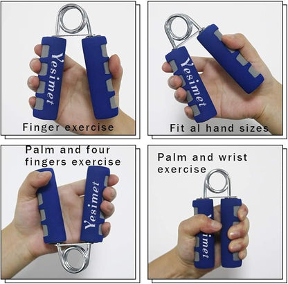 2 Pack Hand Grip Strengthener Set, Forearm Exerciser, Finger Gripper, Grip Strength Trainer, Hand Grip- Soft Foam Hand Exercise for Quickly Increasing Wrist Forearm and Finger Strength