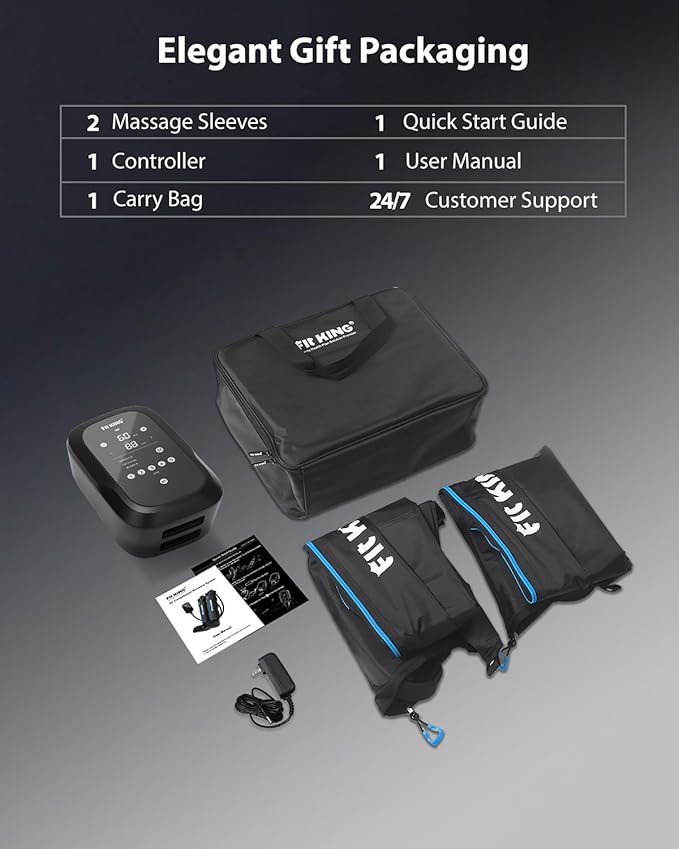 FIT KING Upgraded Leg Massager Recovery Boots, Professional Air Compression Recovery System for Circulation & Fast Athlete Recovery, Cordless Rechargeable Compression Boots (Large)