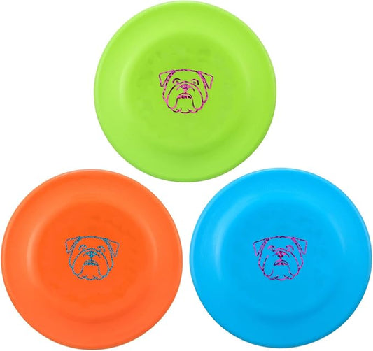 Dog Flying Disc, 3 Pcs Competition Dog Flyer Toy, Soft Indestructible Rubber Lightweight Flying