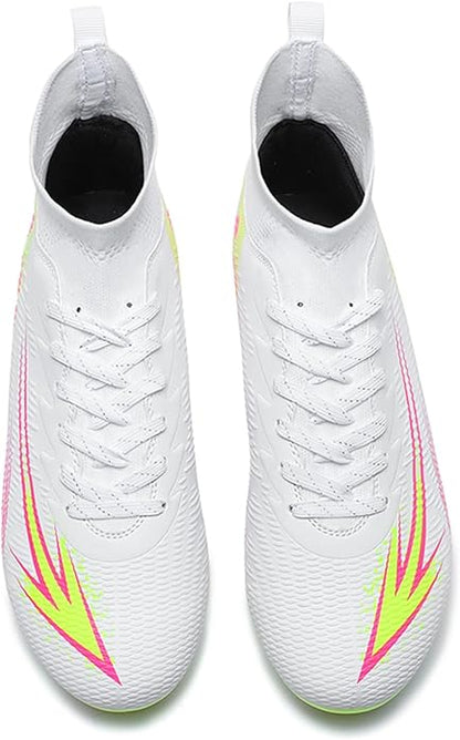 Men's High Top Soccer Shoes FG Long Spikes Adult Football Shoes Lightweight Professional Athletic Training
