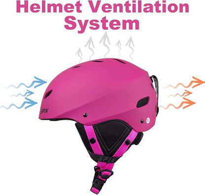 SPIX Ski Helmet Snowboard Helmet - ASTM Safety Standard Size Adjustable for Adults Youth Men and Women