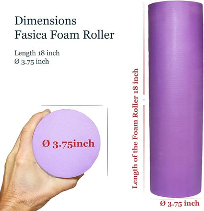 Small Size Medium Density EVA 4 Inch Foam Roller for Back &Leg Pain; Sore Muscle Recovery; Trigger Point Massage Roller Ø3.75x18inch Physical Therapy; Helps as Spine Cracker Stretcher