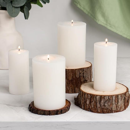 KONNI White Pillar Candles Set of 10, 2"x 4" Unscented Pillar Candles Bulk, 20 Hours Long Burning Candles, Smokeless&Dripless Large Round Candle for Wedding, Home Decoration, Parties, Spas, Dinner