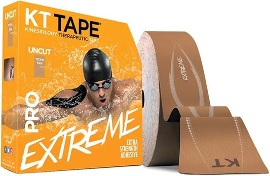 KT Tape PRO Extreme, Synthetic Jumbo Kinesiology Athletic Tape, 125 Foot Uncut Roll, Titan Tan