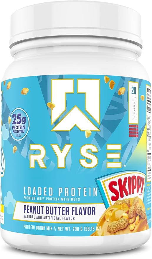 RYSE Loaded Protein Powder - Skippy Peanut Butter - 25g Whey Protein Isolate & Concentrate with