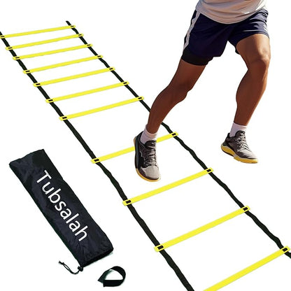 20ft Adjustable Agility Ladder with Carry Bag – Football Training Equipment & Speed Ladder for Soccer, Basketball – Agility Training Equipment for Footwork Drills