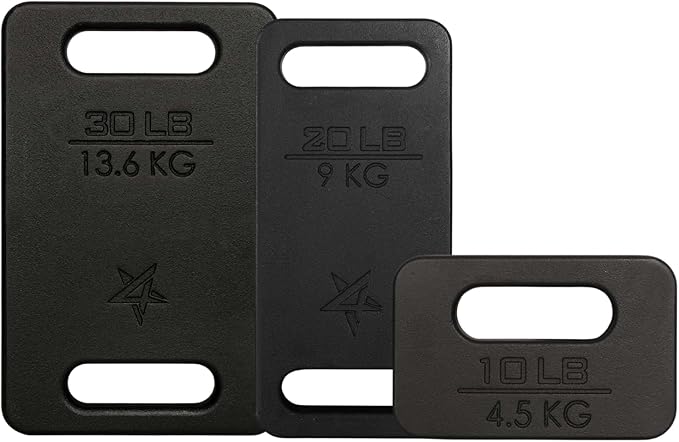 Yes4All Ruck Weight Plate, Cast Iron Rucking Plates with Wide Grip for Swings, Squat, Strength, Weighted Vest Training - Multiple Rucking Weights: 10LB to 45LB
