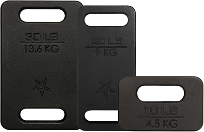 Yes4All Ruck Weight Plate, Cast Iron Rucking Plates with Wide Grip for Swings, Squat, Strength, Weighted Vest Training - Multiple Rucking Weights: 10LB to 45LB