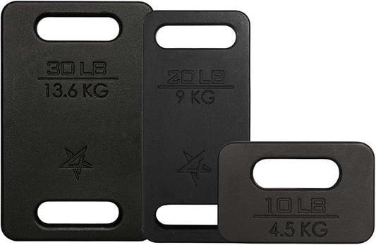 Yes4All Ruck Weight Plate, Cast Iron Rucking Plates with Wide Grip for Swings, Squat, Strength, Weighted Vest Training - Multiple Rucking Weights: 10LB to 45LB
