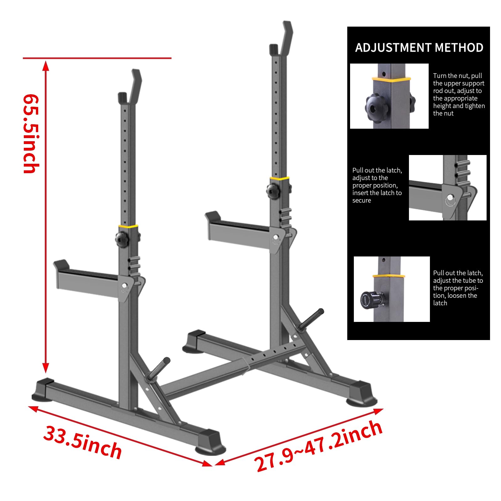 K KiNGKANG Squat Rack, 600lbs Adjustable Barbell Rack for Home Gym