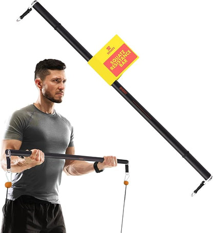 SQUATZ Pull-Up Workout Station with Bench - Multifunctional Gym Equipment Setup w/Pulling Bar, Sit-Up Board, Backrest, Elbow Pad, & Steel Main Frame, Great for Home Exercise and Weight Training