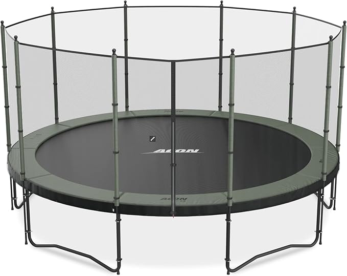 ACON Air Trampoline 15ft with Standard Safety Enclosure | Ultra-Durable Round Trampoline with 110 Heavy-Duty Springs | Exceptional Outdoor Family Fun