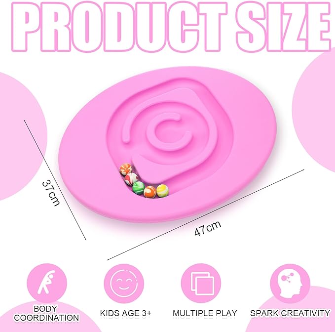 Maze Balance Board for Kids Plastic Wobble Rocker Balance Board with Mini Balls Load 170lb for Balancing Exercise Equipment Game Girls Boys Physical Therapy, 18.5 x 14.57 Inches