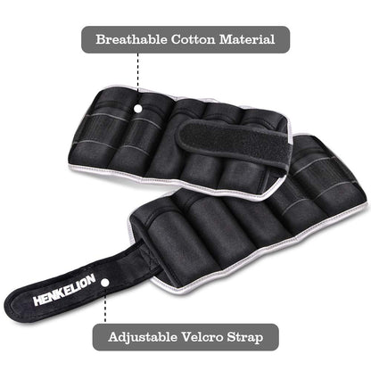 Henkelion 1 Pair 10 Lbs Adjustable Ankle Weights For Women Men Kids, Strength Training Wrist And