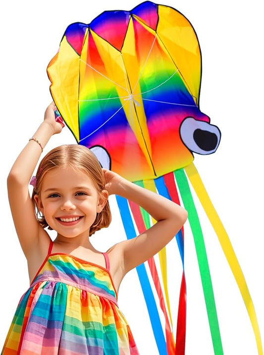 Large Octopus Kites for Kids & Adults,Big Kite for Beginners, Kites for Kids Ages 4-8,Outdoors
