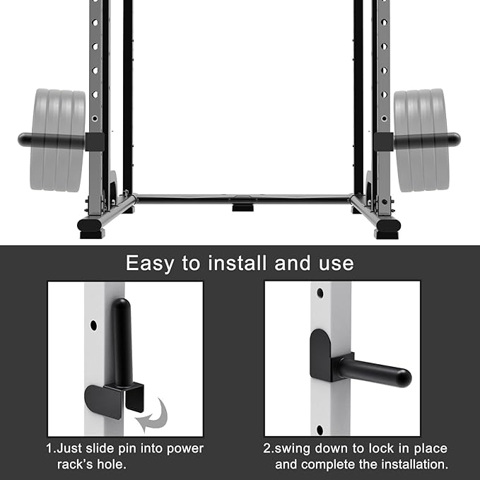 Kipika Weight Plate Holder for 2x2 and 3x3 Power Rack - Attachment for Storage - Fits Standard 1-inch or Olympic 2-inch Plates - Set of 2