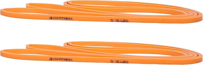 41” Resistance Loop Band - Pair of 2 Orange Resistance Bands (5 to 15 Pounds - 0.25 inches Wide) for Mobility, Yoga, Physical Therapy, Pull Ups, Home or Gym Workouts and More