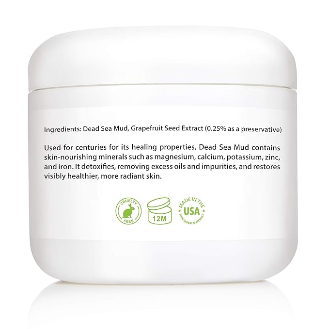 Amara Beauty Dead Sea Mud Mask for Face & Body - Pure Mud with No Fillers Detoxifies & Restores Healthy Skin - 8 oz.