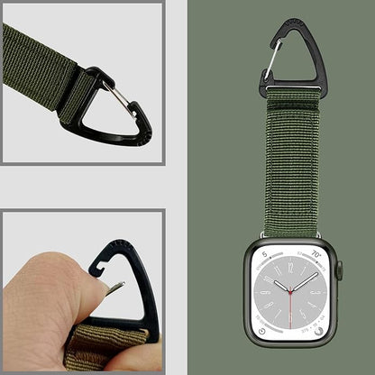 Tactical Duty Belt Keychain Compatible with Apple Watch 38mm 40mm 41mm 42mm 44mm 45mm 46mm 49mm, Watch Fob Military Braided Strap for iWatch Series 10 9 8 7 6 5 4 3 2 1, Ultra 2/Ultra/SE