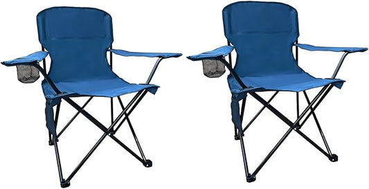 Folding Camping Chair, 225lb Capacity, Includes Cup Holder & Side Storage Bag, 5.5lbs Portable for