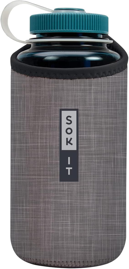 Sok It BotlSok Water Bottle Sleeve Insulated Neoprene Cover (Anthracite, Fits 32oz Nalgene)