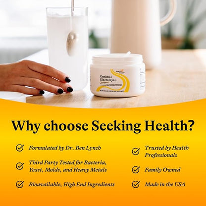 Seeking Health Optimal Electrolyte Powder, Lemonade Flavor, Healthy Energy and Endurance Support, Promotes Hydration and Healthy Muscles, Vegan and Vegetarian (30 Servings)*