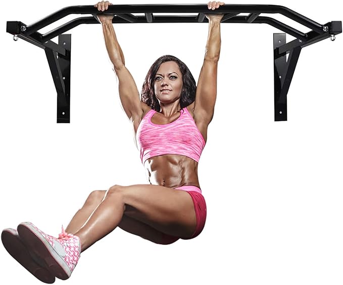 Wall Mounted Pull up Bar Multifunctional Chin up Bar Strength Training Pull-up Bar for Indoor Home Gym Fitness, Supports to 440 Lbs…