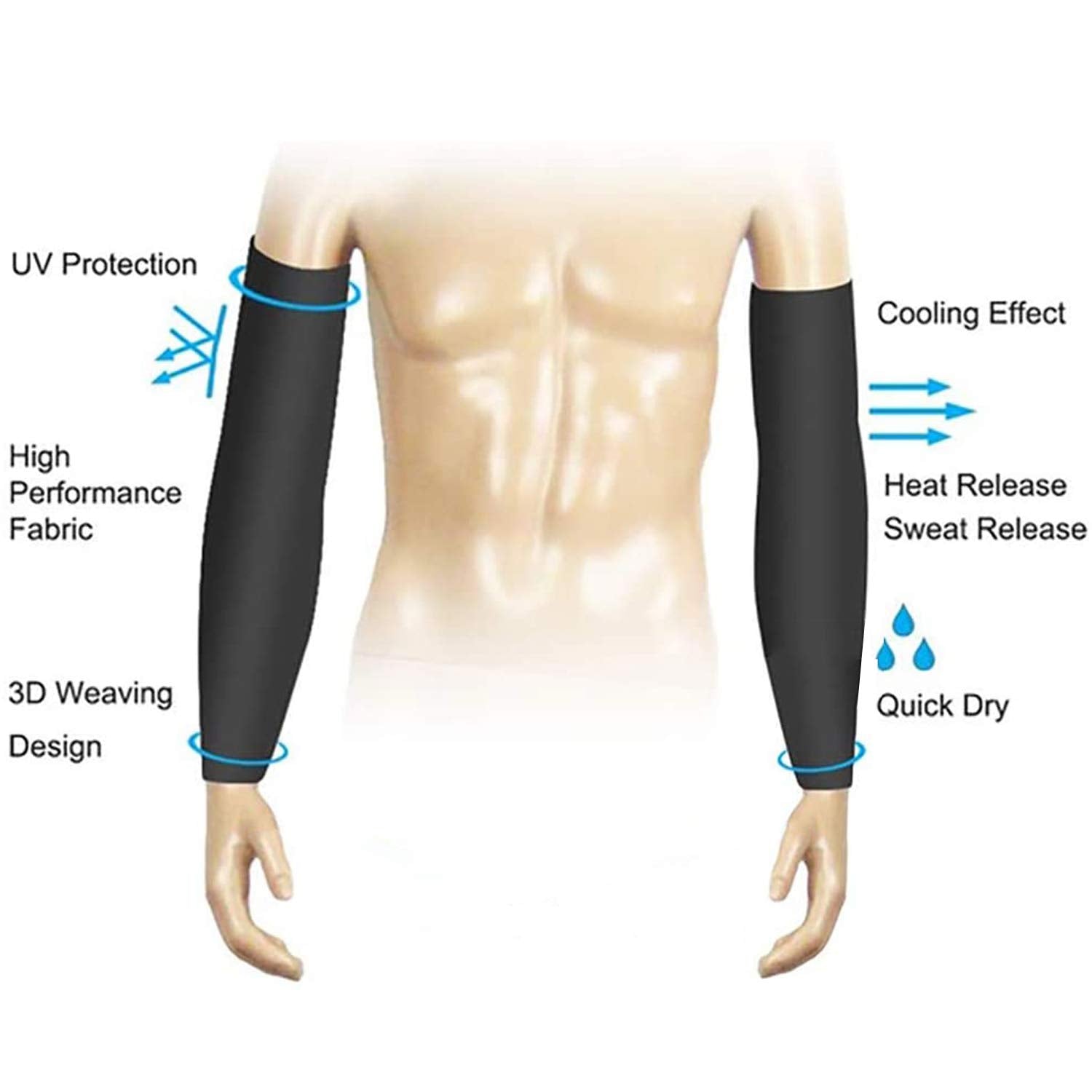 YQXCC Arm Sleeves Cooling UV Sun Protection Sport Compression for Men Women