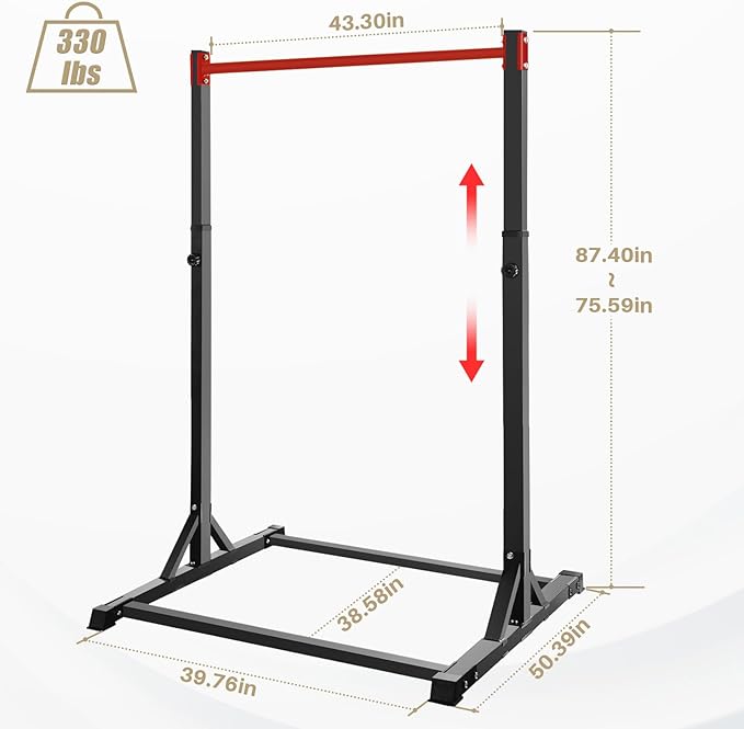 Pull Up Station, Bongkim Power Tower Portable Pullup Bar Station, Pull Up Bar for Home Gym, Pull Up Tower Station 330LBS