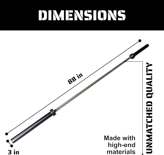 Tribe WOD Olympus Barbell Bar & Weight Bar - Durable, Bend-proof for Men and Women, Multipurpose Cerakote Weightlifting and Powerlifting Barbell for Home and Gym - Maximum Training Adaptability
