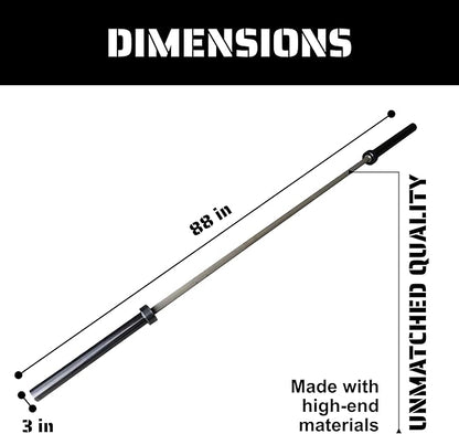 Tribe WOD Olympus Barbell Bar & Weight Bar - Durable, Bend-proof for Men and Women, Multipurpose Cerakote Weightlifting and Powerlifting Barbell for Home and Gym - Maximum Training Adaptability