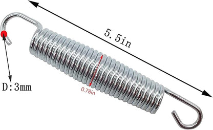 5.5 Inch(14cm) Trampoline Spring Heavy Spring Stainless Steel Galvanized Spring (10Pcs) and 1T-Hook。