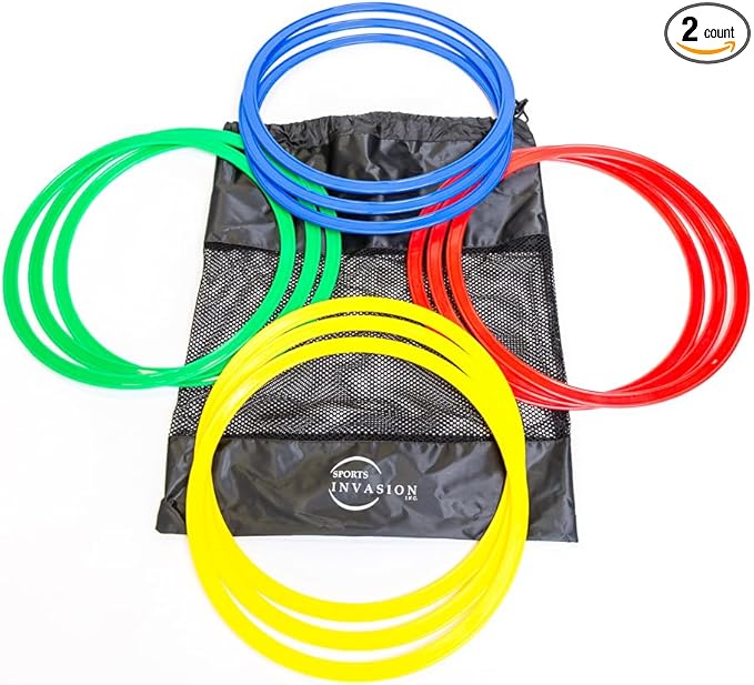 Speed Agility Rings Training Set of 12 with Carrying Bag