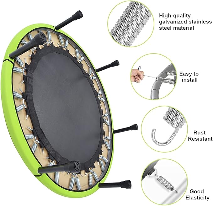 5-1/2" Trampoline Springs, Heavy Duty Stainless Steel High Tensile Replacement Trampoline Springs Set with a Spring Tool for Easy Assembly 16Pcs