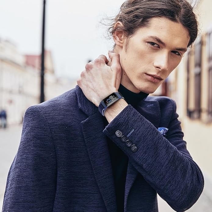 Sport Loop Nylon Watch Bands Compatible with Fitbit Charge 6/5, Adjustable Breathable Replacement Soft Nylon Loop Wristband for Women/Men