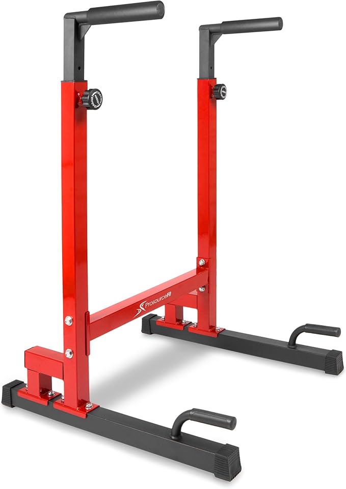 ProsourceFit Power Dip Station Adjustable Height Upper Body Equipment for Home Gym