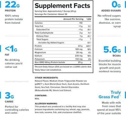 LEGION Whey+ Protein Whey Isolate from Grass Fed Cows - Whey Protein Isolate Powder Low Calorie, Non-GMO, Sugar Free, Lactose and Gluten Free, All Natural Protein Powder 30 Servings (Cookie Butter)