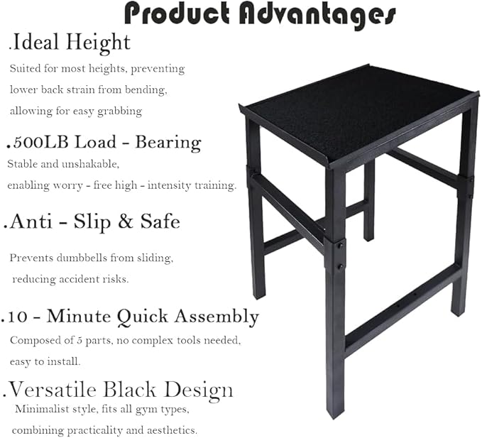 Black Heavy Duty Adjustable Dumbbell Stand - Home Gym Storage Rack with Non-Slip Base, Anti-Tip Safety & Space-Saving Design.