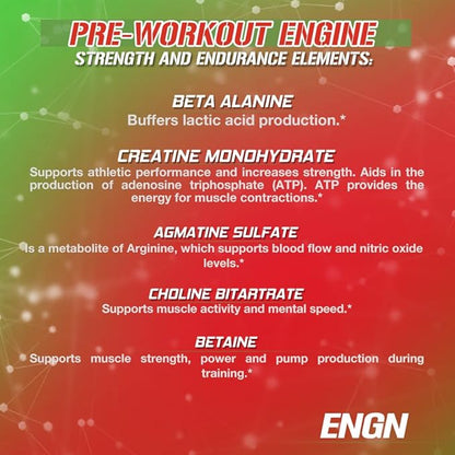EVL Intense Pre Workout with Creatine - ENGN Energizing Pre Workout for Men Powder Drink for Lasting Energy Focus and Recovery - with Beta Alanine Caffeine and L Theanine - Cherry Limeade